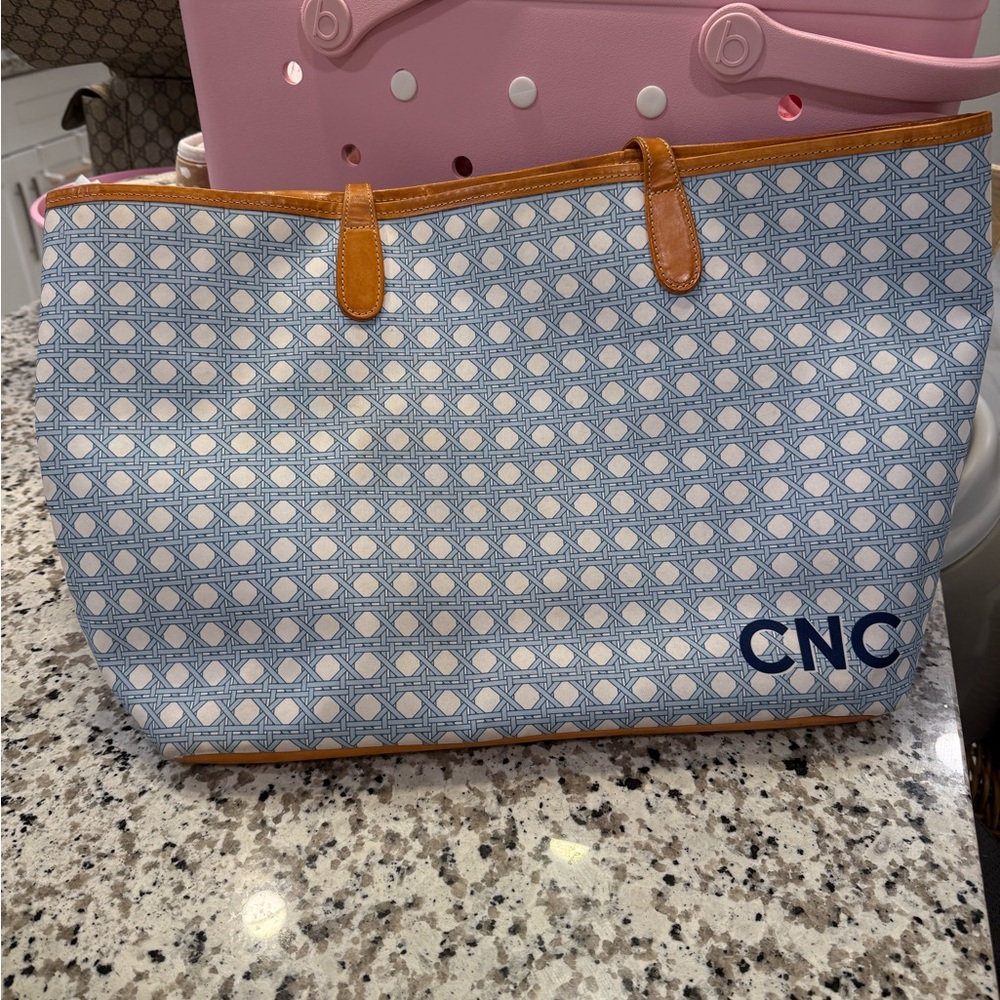 Blue and Tan Women's Tote Bag. Barrington St Anne Tote